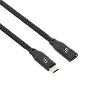 Extension Cord - USB-C förlängningskabel, tygklädd, 1.0 m, svart