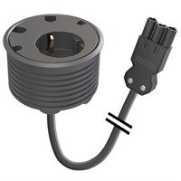 Powerdot 10 - 1 eluttag typ F, 4 kabelgenomföring, 3PC, svart
