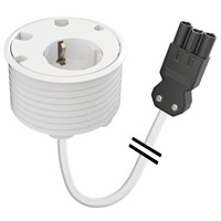 Powerdot 10 - 1 eluttag typ F, 4 kabelgenomföring, 3PC, vit