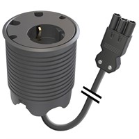 Powerdot 11 - 1 eluttag typ F, 4 kabelgenomföring, justerbar höjd, 3PC