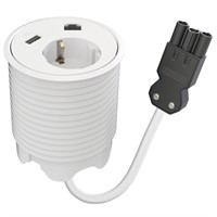 Powerdot 12 - 1 eluttag typ F, 1 USB-A laddare 12W, 1 data, 3PC, vit