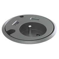 Powerdot 14 - 1 eluttag typ E, 2 USB-A laddare 12W, 2 kabelgenomföring