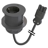 Powerdot Compact 62 - 1 eluttag typ F, 1 USB-C laddare 30W, 3PC, svart