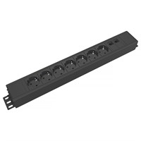 Axessline Outlet Strip - 7 eluttag typ F, 2 data, 3PC, svart