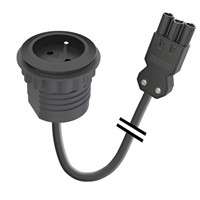 Powerdot Mini 50 - 1 eluttag typ E, 3PC, svart