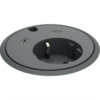 Powerdot 17 - 1 eluttag typ F, 2 USB-C laddare 30W, 1 kabelgenomföring