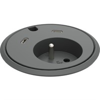 Powerdot 17 - 1 eluttag typ E, 2 USB-C laddare 30W, 1 kabelgenomföring