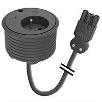 Powerdot 17 - 1 eluttag typ E, 2 USB-C laddare 30W, 1 kabelgenomföring