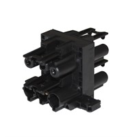Axessline Daisy Chain Connection Block - 3PC T-junction, 1 to 3, black