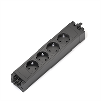 Axessline Outlet Connect - 4 eluttag typ F, 3PC, svart