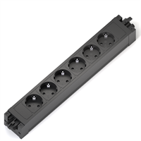 Axessline Outlet Connect - 6 eluttag typ F, 3PC, svart