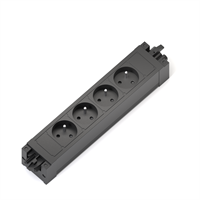 Axessline Outlet Connect - 4 eluttag typ E, 3PC, svart