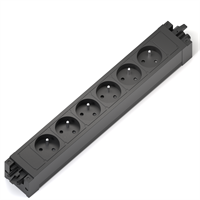 Axessline Outlet Connect - 6 eluttag typ E, 3PC, svart