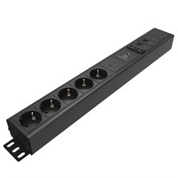 Axessline Outlet Strip - 5 eluttag typ F, 2 USB-C laddare max 30W, 1 U