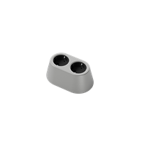 Nomad Block 02 - Fast, 2 eluttag typ F, white aluminium grey