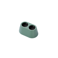 Nomad Block 02 - Fast, 2 eluttag typ F, stone cypress green