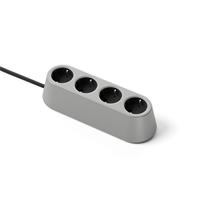 Nomad Block 04 - Fristående, 4 eluttag typ F, white aluminium grey