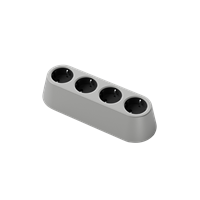 Nomad Block 04 - Fast, 4 eluttag typ F, white aluminium grey