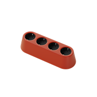 Nomad Block 04 - Fast, 4 eluttag typ F, vermilion red
