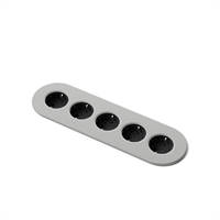 Nomad Strip 05 - 5 eluttag typ F, 3PC, white aluminium grey